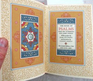1960 Limited Editions Club Lec – “the Book Of Psalms” – Signed Valenti Angelo