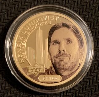 2017 Upper Deck Grandeur Henrik Lundqvist 99.  99 24k Pure 1/4 Oz Gold Coin /100