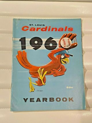1960 St.  Louis Cardinals Official Yearbook Mlb Photos Flood Musial Nm