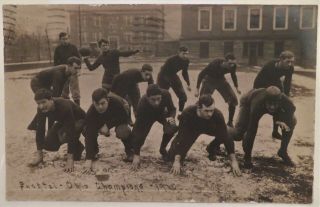 1910 Buchtel University Of Akron Football Real Photo Postcard