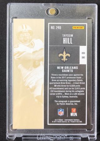 2017 Taysom Hill Contenders Cracked Ice Rookie RC Auto Autograph Saints 10/25 2