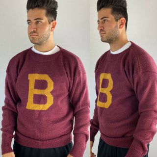 Vintage Boston College Bc 100 Wool Sweater Mens Large Collegiate Traditions