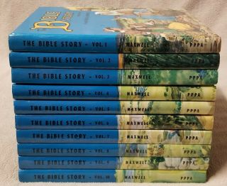 The Bible Story Complete 10 Volume Hb Book Set Arthur Maxwell 1953 Glossy Covers