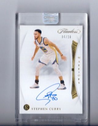 2018/19 Panini Flawless Encased Vs Signatures Auto Gold Stephen Curry 4/10
