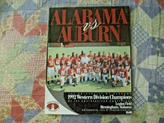 1992 Iron Bowl Program Alabama Auburn College Football Crimson Tide Nat Champs