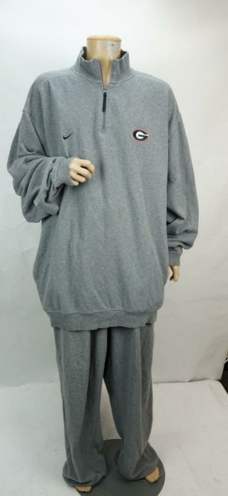 Team Nike Georgia Bulldogs Grey Sweatsuit Size 4xl