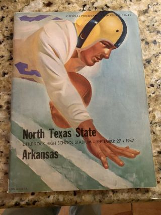 1947 Arkansas Razorbacks Vs North Texas State Football Program Little Rock