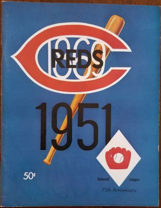 1951 Cincinnati Reds Yearbook - Mlb Baseball - Near -