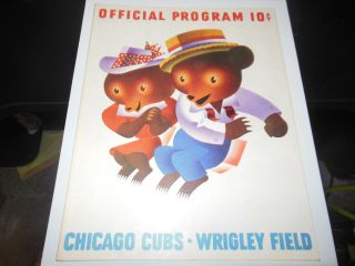 1961 Chicago Cubs Program Scorecard Vs Los Angeles Dodgers Baseball Ernie Banks