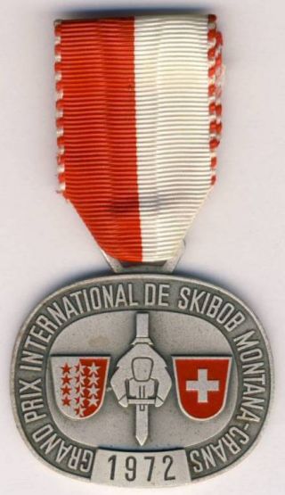 1972 Ski Bob Grand Prix International Medal Skibob Montana - Crans Switzerland