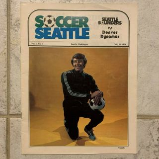 1974 Nasl Soccer Program Seattle Sounders 1st Home Game Vs Denver Dynamos May 12