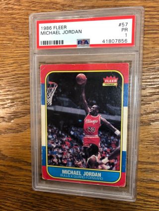 1986 Fleer Michael Jordan Rookie Card 57 Psa Pr 1