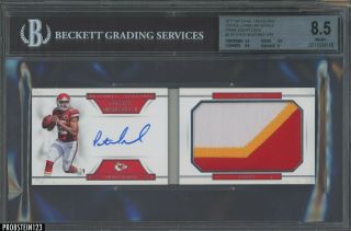 2017 National Treasures Booklet Patrick Mahomes Rpa Rc Patch Auto /99 Bgs 8.  5