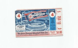 1967 World Series Game 4 Ticket Stub - Busch Stadium St Louis