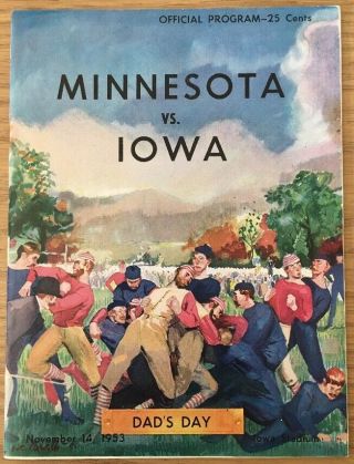 1953 Iowa Vs.  Minnesota Football Program
