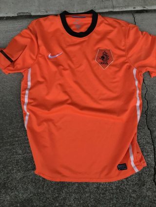 Nike Dri Fit Netherlands Nederland Soccer Jersey Orange Black Size Xl Fifa