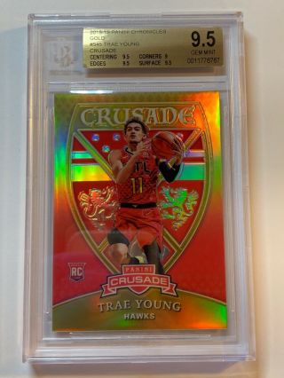 Trae Young 2018 - 19 Panini Chronicles Crusade Gold Rc Ssp D 4/10 Bgs 9.  5 Pop 1