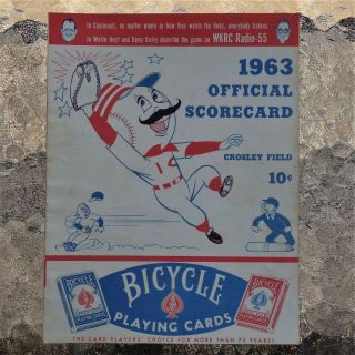 1963 Cincinnati Reds V Pirates Official Scorecard Crosley Field Scored