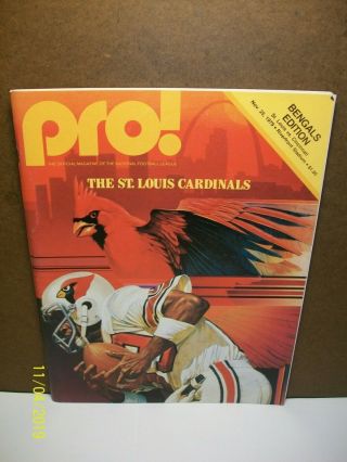 Pro - Bengals Edition - St.  Louis Cardinals Vs.  Cincinnati - November 25,  1979