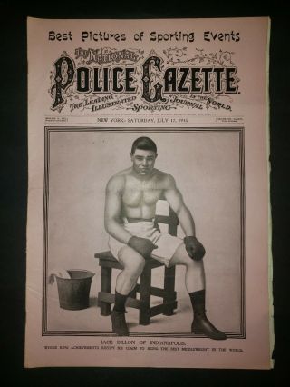 The National Police Gazette 7/17/1915 Jack (the Hoosier Bearcat) Dillon
