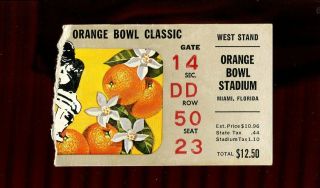 Ticket College Football Orange Bowl 1977 1/1 Ohio State Buckeyes Colorado Buffal