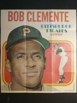1970 Topps Baseball Poster 21 Roberto Clemente Pirates Nearmint,