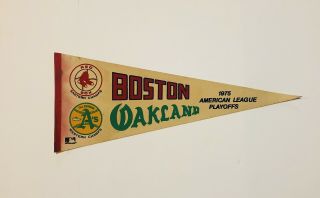 1975 Baseball Pennant Boston Red Sox Oakland Athletics A’s American League Mlb