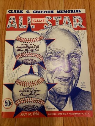 1956 Mlb All Star Game Official Program Mickey Mantle Willie Mays Stan Musial