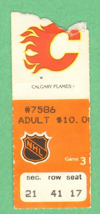 1981 - 82 Ticket Stub Edmonton Oilers Vs.  Calgary Flames Oct.  16/81