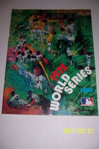 1975 Cincinnati Reds Vs Boston Red Sox World Series Program 64 Pages Un - Scored