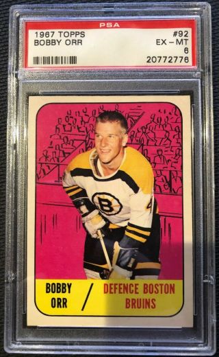 1967 Topps 92 Bobby Orr Psa 6 2nd Year Card Looking Card