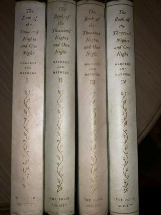 1958 1st Ed Folio Society - Book Of A Thousand Nights And One Night - Vols I To Iv