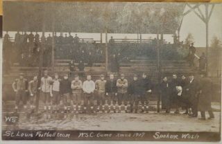 1907 St.  Louis University Football Team Real Photo Postcard Vs.  Washington State