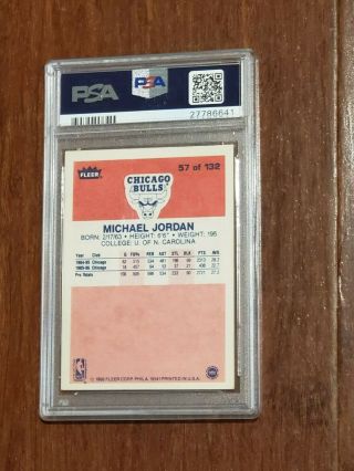 1986 Fleer Michael Jordan Rookie Card 57 PSA PR 1 2