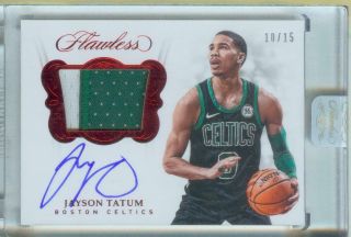 Jayson Tatum 2017 - 18 Flawless Rookie Patch Auto Rc Rpa Red /15 Seal