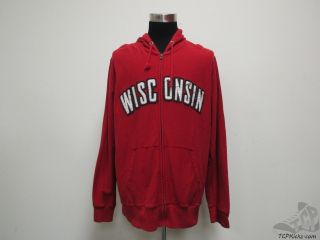 Izod University Of Wisconsin Badgers Full Zip Hoodie Sweatshirt Men 2xl Xxl Red