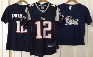 Tom Brady 12 England Patriots Jersey,  Mesh Jersey,  T - Shirt Youth Sz M 10 - 12
