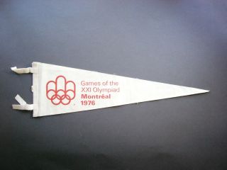 Rare 1976 Montreal Canada 21st Olympic Games Canadian Pennant Flag Sharp