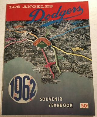 1962 Los Angeles Dodgers Yearbook Sandy Koufax Duke Snider Don Drysdale