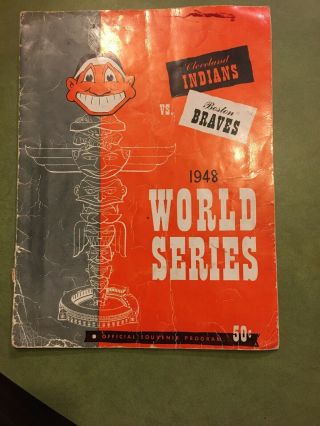 Cleveland Indians Boston Braves 1948 World Series Program