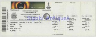 Fenerbahce - Feyenoord 2016 Uefa Europa League Cup Match Football Soccer Ticket
