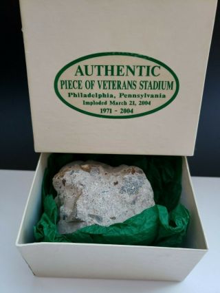 Authentic Piece Of Veterans Stadium Philadelphia Pennsylvania Imploded 2004