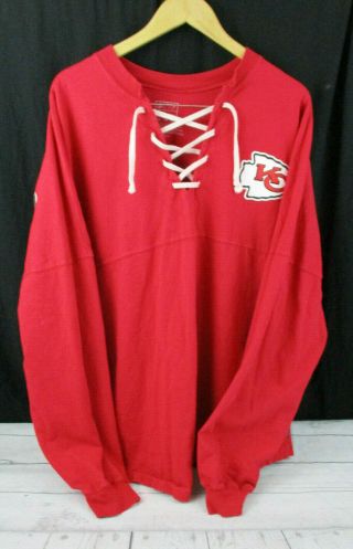 Pro Line Womens Plus Size Long Sleeve Tee Shirt 2xl Red Nfl Kansas City Chiefs