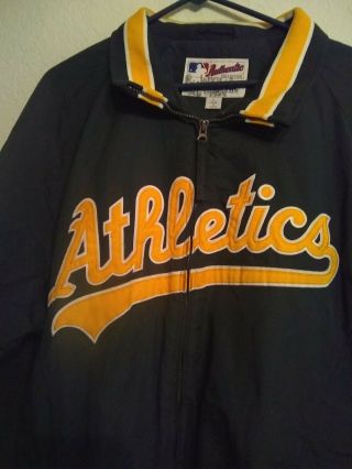 Oakland Athletics As Majestic Jacket Vintage 80s 90s Polyester Size Large MLB 3