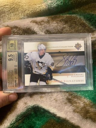 Sidney Crosby Rookie Ultimate Signatures Graded 9.  5/10
