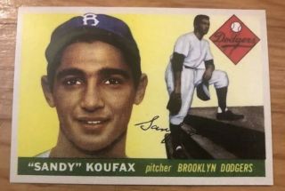 1955 Topps Sandy Koufax 123 Brooklyn Dodgers Rookie Baseball Card