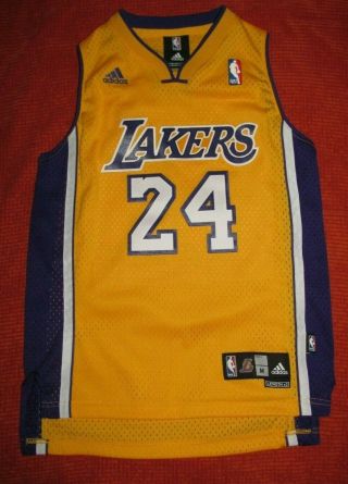 Kobe Bryant Kids Los Angeles Lakers Yellow Adidas Swingman Jersey Boys M Youth