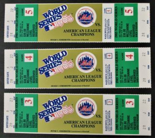 1985 York Mets Shea Stadium World Series Phantom Tickets Set Of 3