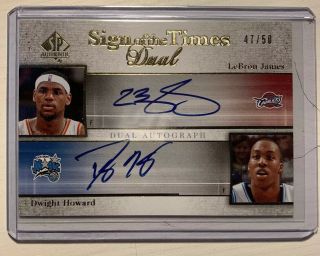 Lebron James Dwight Howard 2006 Sp Authentic Sign Of The Times Dual Auto 47/50