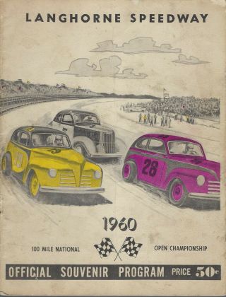 1960 Langhorne Speedway National Open Sportsman Program